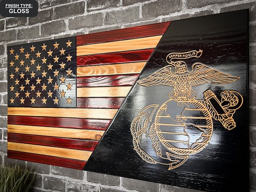 USMC Wooden Flag - Eagle Globe Anchor (licensed), Marine Corps, Charred American Flag, Patriotic, Dad, Son, Wedding Gift, Graduation, EGA - Etsy