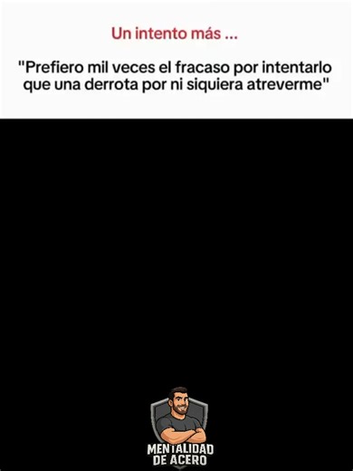 Tener mentalidad de acero es preferir mil veces el fracaso de haberlo intentado que la derrota silenciosa de nunca haber dado el paso. Fallar duele, sí… pero no intentarlo pesa toda la vida. El que se atreve aprende, crece y evoluciona. El que no lo hace se queda con la duda. Y la duda es la carga más pesada. Mejor cicatrices por luchar que arrepentimientos por cobardía. #mentalidaddeacero#poder #fypage✨ #ᴘᴀʀᴀᴛɪ#viralreels❤️#hombres #mujeresreales #modoguerra #sinmiedo #disciplína #valentia #acc