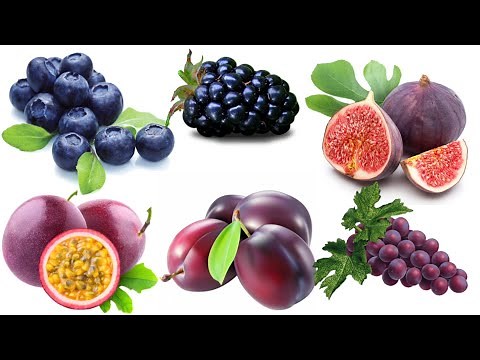 Purple Colour Fruits Name . Learn Purple Colour Fruits Name. Kids Education with Fun.