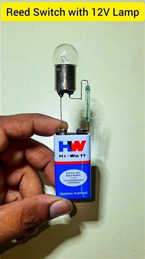 Reed switch with 12V lamp experiment 🤘 #CircuitStories #electronics #experiment #ReedSwitch