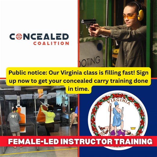 🚨 Calling all residents of Fairfax ! Get certified to legally carry in Virginia and 34 other states. Join our expert-led training today. Get certified! Reserve your seat now! 👇 | Concealed Coalition