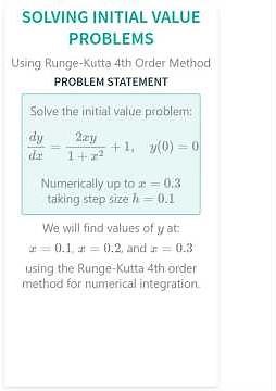 Solving Initial Value Problems Using Runge-Kutta 4th Order Method #RK4 #numericalmethods