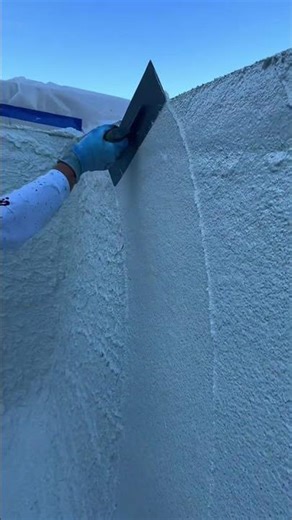 Troweling the Salt and Pepper mini Pebble satisfyingvideos... #Shorts #primetimepoolplastering