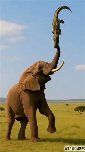 Elephant Snaps After Crocodile Bites Its Trunk - Savage Animal Fight #wildlifezerodistance