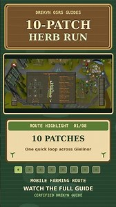 OSRS 10-Patch Herb Run on Mobile | Route & Essential Items #shorts