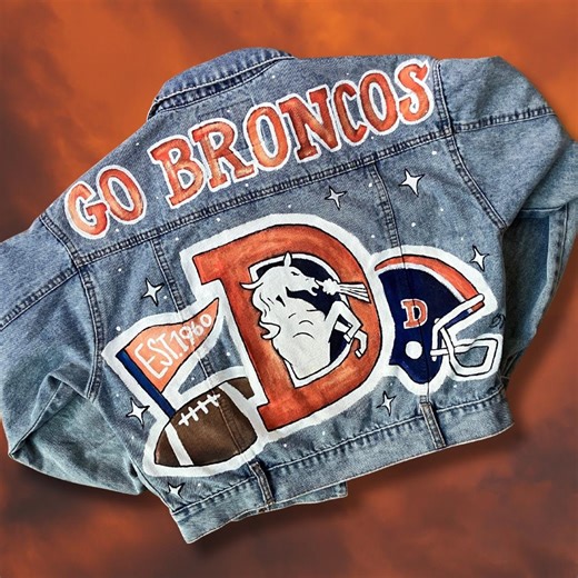 Custom Painted Football Team Jacket: Game Day Fashion, Have Your Denim Purchased for You - Etsy