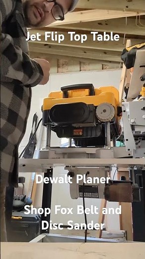 Jet Flip Top Work Table with DeWalt Planer and Shop Fox