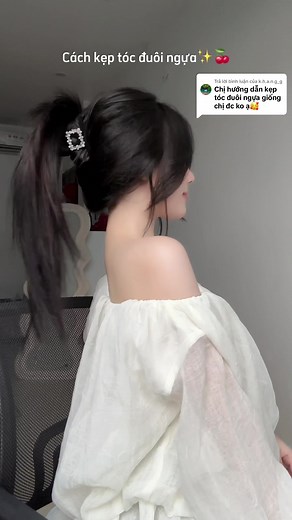 Trả lời @k.h.a.n.g_g Cách kẹp tóc đuôi ngựa vừa xinh vừa dễ làm 🍒😙 ##hairstyle##hairtutorials##hairtips##hair