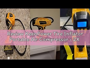 Review KeenPower Tire Inflator Portable Air Compressor - 2X Faster - 21V Rechargeable Battery Powere