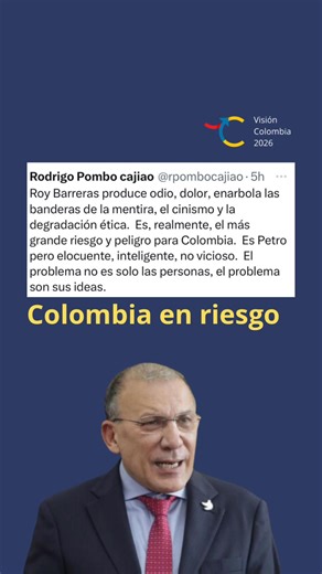314K views · 2.4K reactions | Colombia está en riesgo con Roy Barreras. #Elecciones2026 #NoMasCorrupcion | Visión Colombia 2026 | Facebook