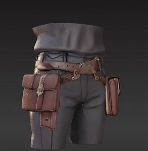 Detailed Cosplay Belt – Customizable Prop with Attachments