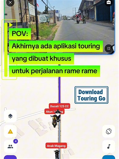 Akhirnya ada aplikasi touring yang memang dibuat khusus buat touring bareng! 🏍️🔥 Pantau posisi teman, navigasi bareng, Voice Group, sampai cari tempat singgah — semua ada di TouringGo. 📍🎙️ Berangkat bareng, pantau bareng, pulang bareng! 🏍️❤️ @Aris_Sandi87 @riiiz_ @Destian Biru @Arizal_bezo #touringbike #garut #motoran #touring #touringgo