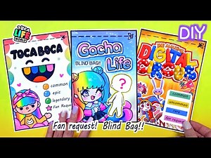 Paper Diy✨Fan Request✨Blind Bag Unboxing #asmr #gacha #tocaboca