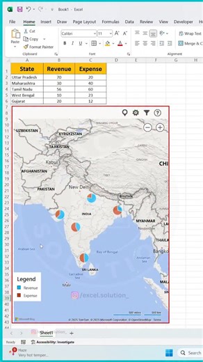 Excel Solution on Instagram: "Map Chart in Excel 勞 . . . . #msexcel #exceltips #excelformulas #exceltricks #exceltutorial"
