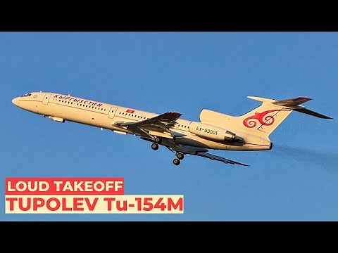 TUPOLEV Tu-154 IN 2023 | Kyrgyzstan Govmt Tu-154M Loud Takeoff from Budapest | BUD Plane Spotting