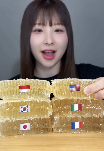パート 82 | コムハニーを世界のアレンジで爆食い😋🍯#mukbang #asmr #honeycomb #飯テロ | ASMR