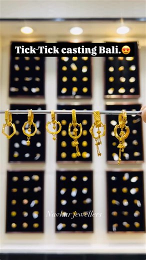 Navkar jewellers on Instagram: "Tick-Tick casting Bali. 22K/916 HALLMARK JEWELLERY NAVKAR JEWELLERS,ASHOKA ROAD, MYSURU,KARNATAKA. Contact No.9591845223/9591460250. Ladies cuttings bali, tick-tick bali design, lightweight gold bali from 2 grams, daily wear ladies gold jewellery, classy small size bali, trendy gold earrings for women, comfortable everyday wear bali, fine cutting work gold earrings, shining gold bali sound tick tick, college wear gold bali, office wear lightweight earrings, simple