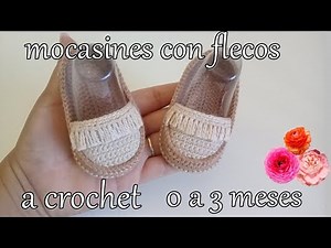 Baby moccasins with fringes - knitted - crochet