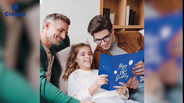 Crenics 18th Birthday Decorations for Boy or Girls, Creative 18th Birthday Guest Book Alternative, Blue and Silver 18 Birthday Signature Book 18 x 12 inch, Great 18 Birthday Gifts