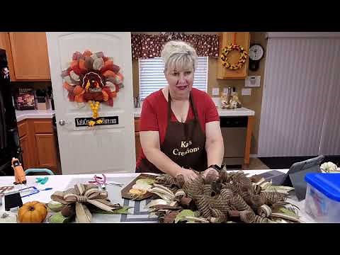 How to Make an Welcome Autumn Wreath for Fall Using a Pumpkin Door Hanger Wreath Making Tutorial