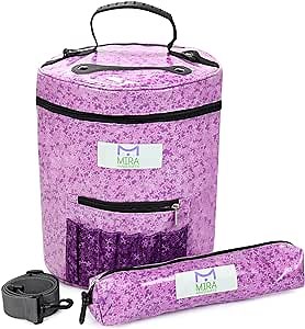 Premium Large Knitting Bag - Yarn Storage Bag for Ultimate Organizing of Crochet and Knitting Yarn, Crochet Patterns and Hooks, Crochet Needles and Wool - Great Crafts Storage(Lilac)