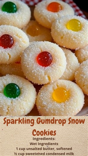Sparkling Gumdrop Snow Cookies | Cakecrafted Recipes