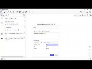 Factorization and Solution of Polynomial function in GeoGebra