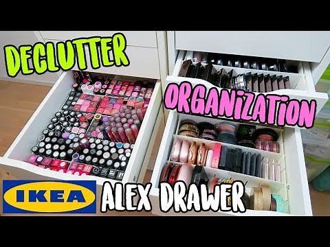 Makeup Declutter + The BEST Way to Organize IKEA Alex Drawers!!