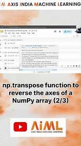 np.transpose function to reverse the axes of a NumPy array #numpy #python