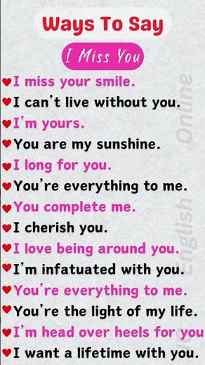 14 Romantic Ways to Say "I Miss You" - Express Your Love in English #speakingpractice #english