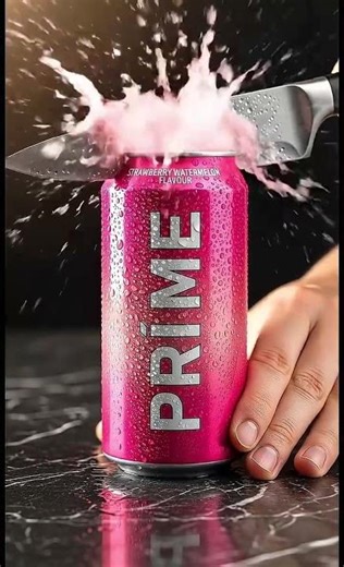 Cutting a Pink PRIME Can! 💖🔪 Ultra Satisfying ASMR Spill