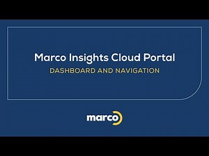 Marco Insights Cloud Portal - Dashboard and Navigation
