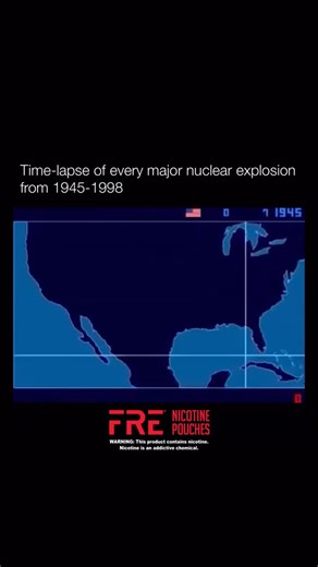 3.1M Commanders on Instagram: "Time-lapse of every major nuclear explosion from 1945-1998"