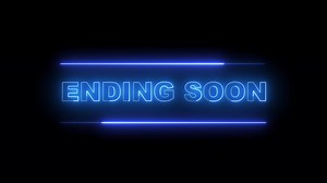 Download Stream ending soon animation blue neon sign glowing suitable for live streaming video for free