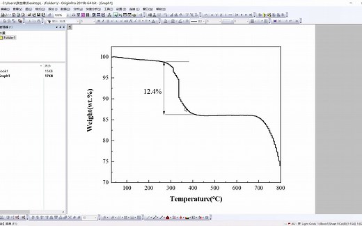Origin处理热重数据（2）---做出DTG-T图