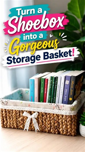 Turn a Shoebox into a Gorgeous Storage Basket! 📦✨ #DIY #Upcycling