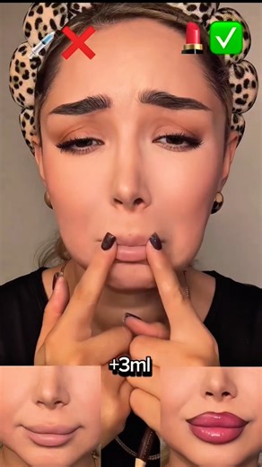 😍Overlineing And Concealer Tricks For Fuller Bigger Lips 👄 #fullerlips #lips #lipstick #shorts