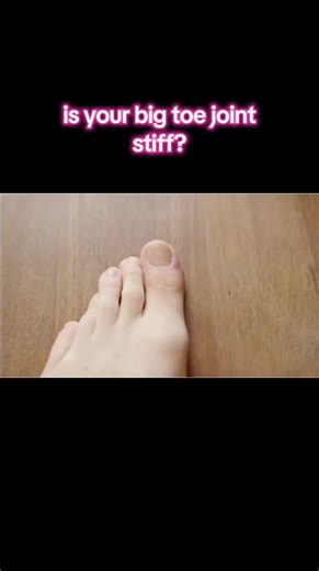 if your big toe joint seems stiff and you are getting pain in the joint when walking then this one is for you! you see, the big toe joint is such an important part of walking, its the joint that helps