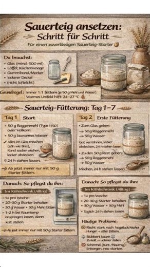 SAUERTEIG ansetzen SCHRITT für SCHRITT Anleitung - ROGGEN oder VOLLKORN - START Fütterung PFLEGE