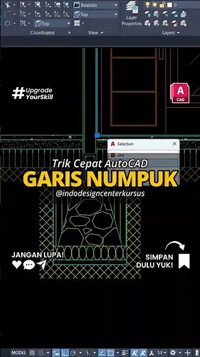 Gak Nyampe 1 Menit! Cara Mudah Seleksi Garis Bertumpuk di AutoCAD! #autocad #desainrumah
