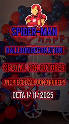 Spider Man Balloon Decoration | Birthday Party Balloon Setup