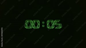 Futuristic interface HUD Light Countdown Glitch Transition digital countdown timer reveal animation style glittering Counting time concept. speed, deadline, waking up, stress, hour, hourly stopwatch