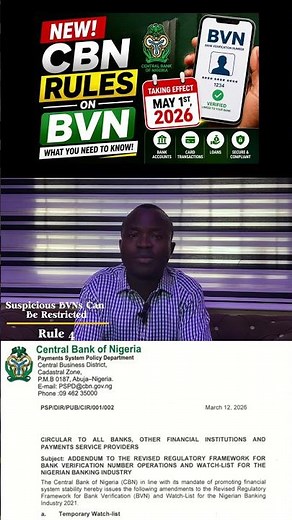 New BVN Rule 4 from May 1st 2026 #financialsecurity