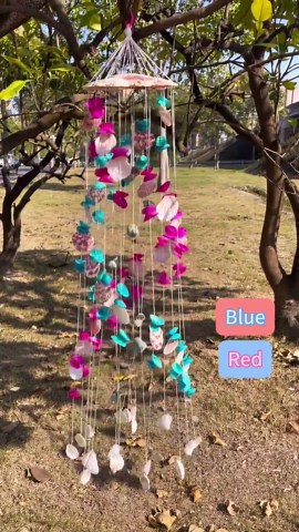 Handmade Seashell Wind Chime, Coastal Boho Outdoor Hanging Decor - Etsy