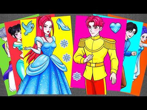 KPOP Demon Hunters Fashion - Huntrix Rumi & Zoey dress up like Disney Princess | Sticker Book DIY