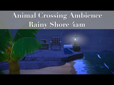 4AM Rain on the Shore | asmr Animal Crossing Ambience for Relaxation & Sleep 