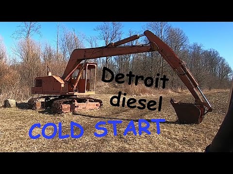 50 year old Drott excavator startup