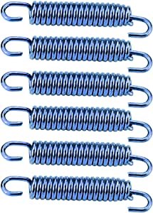 KIMISS 6pcs Stainless Steel Muffler Exhaust Pipe Spring Hooks for Motorcycle, Scooter, ATV(blue)