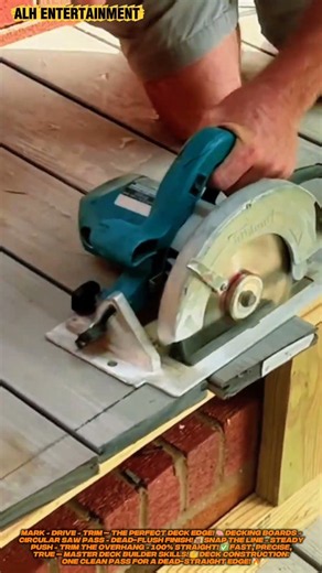 HOW PROS TRIM DECK BOARD OVERHANG FLUSH! ⚡ Fast, Clean & DEAD-STRAIGHT! 😲 #shorts