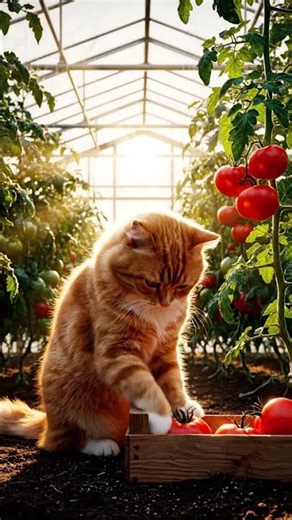 👉 Cats carrying fresh farm produce back to the barn